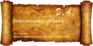 Debreczenyi Albert névjegykártya